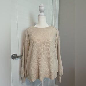 Cream Popcorn Knit Crewneck Sweater Nordstrom